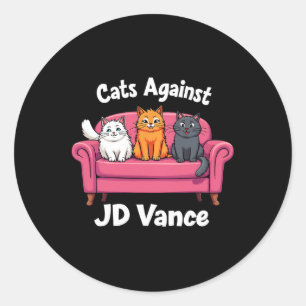 Pegatina Redonda Gatos contra el sofá de J.d. Vance para damas sin 