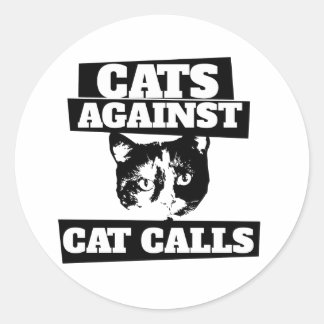 Pegatina Redonda Gatos contra las piropos feministas católicas