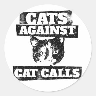 Pegatina Redonda Gatos contra llamadas de gatos
