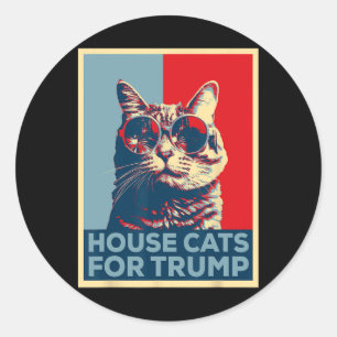 Pegatina Redonda Gatos De Casa Para Trump 2024 Ganado Por Trump
