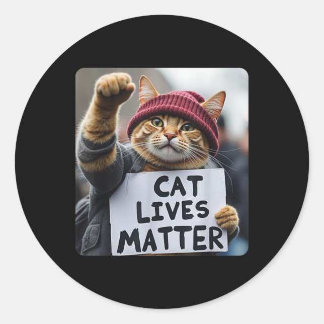 Pegatina Redonda Gatos de Donald Trump 2024 (Anverso)
