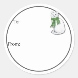 Pegatina Redonda Gatos de Invierno Sticker