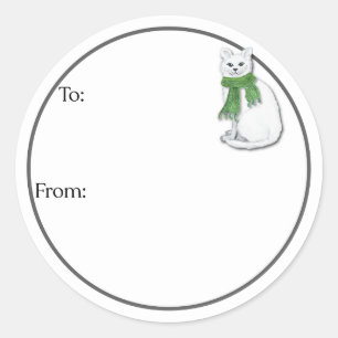 Pegatina Redonda Gatos de Invierno Sticker