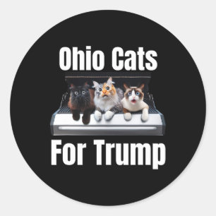 Pegatina Redonda Gatos de Ohio por Trump - Gato político divertido