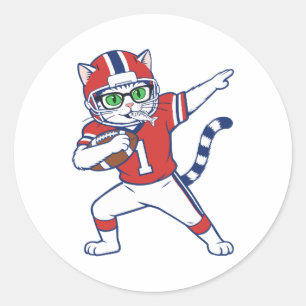 Pegatina Redonda Gatos de touchdown con Stickers