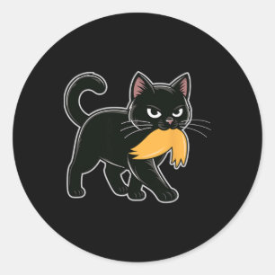 Pegatina Redonda Gatos negros divertidos contra Trump Anti Trump Te