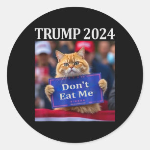 Pegatina Redonda Gatos No Me Coman Para Trump 2024