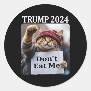 Pegatina Redonda Gatos No Me Coman Para Trump 2024 1