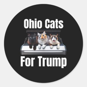 Pegatina Redonda Gatos Ohio Para Trump - Gato Político Gracioso