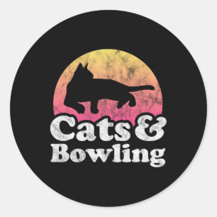Pegatina Redonda Gatos y bolas para hombres o mujeres