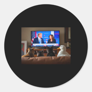 Pegatina Redonda Gatos Y Patos Trump Camisa