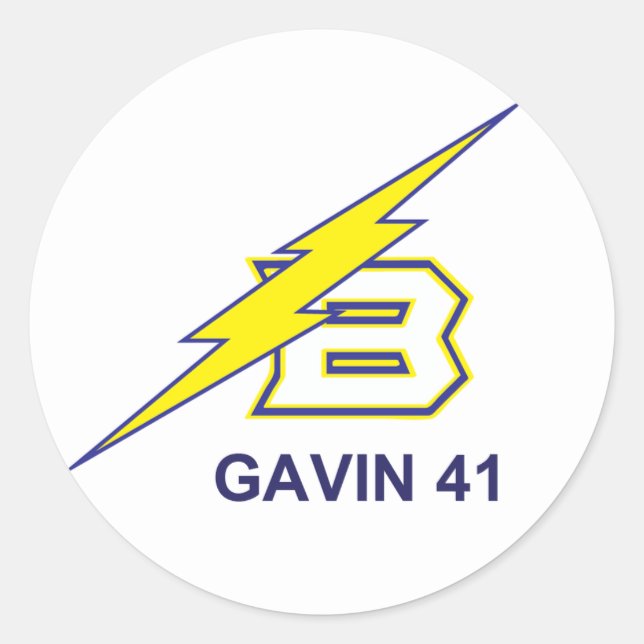 PEGATINA REDONDA GAVIN 41 (Anverso)