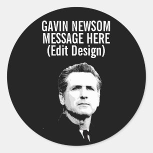 Pegatina Redonda Gavin Newsom personalizado