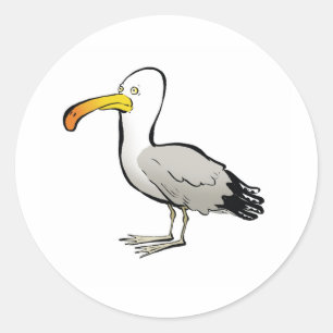 Pegatina Redonda Gaviota au naturel