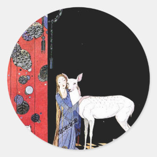 Pegatina Redonda gaviota medieval