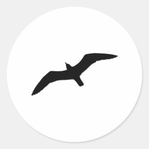Pegatina Redonda Gaviota negra