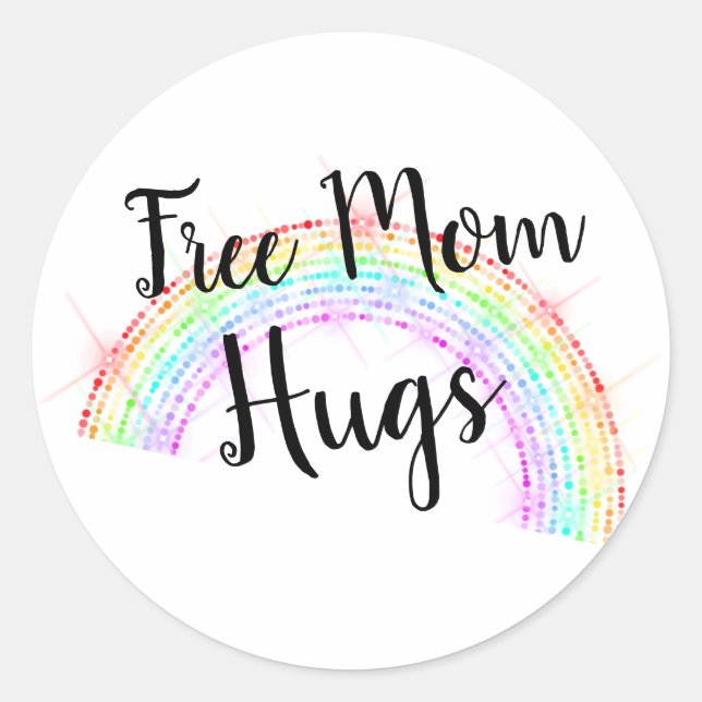 Pegatina Redonda Gay arcoiris LGBTQ o orgullo lésbico (Anverso)