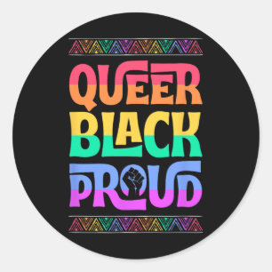 Pegatina Redonda Gay Black Orgullo Gay Diciembre Orgullo Blm Fist P