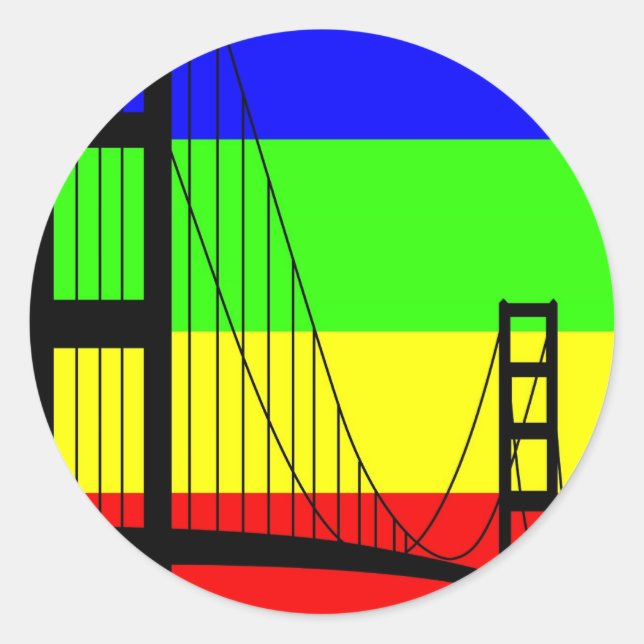 Pegatina Redonda Gay dorado (Anverso)