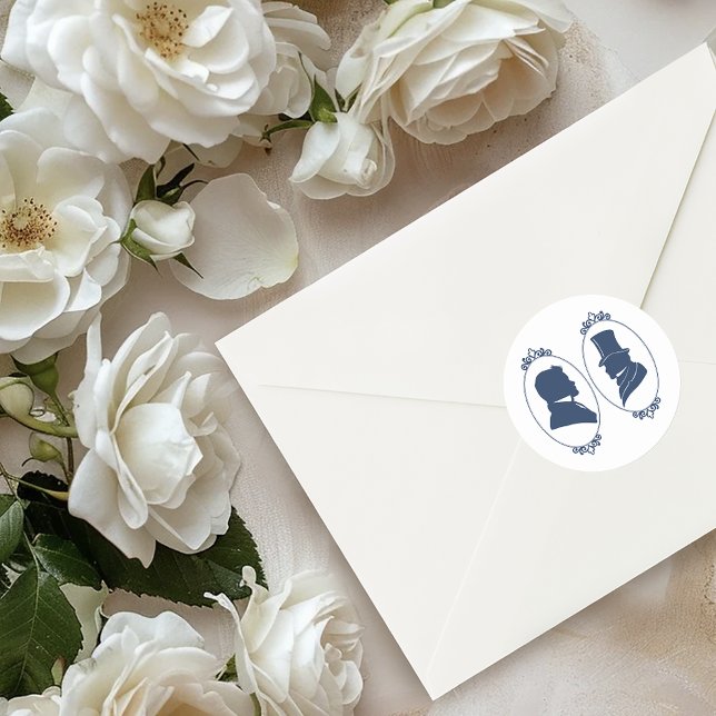 Pegatina Redonda Gay Grooms Regency Blue Rosas (Subido por el creador)