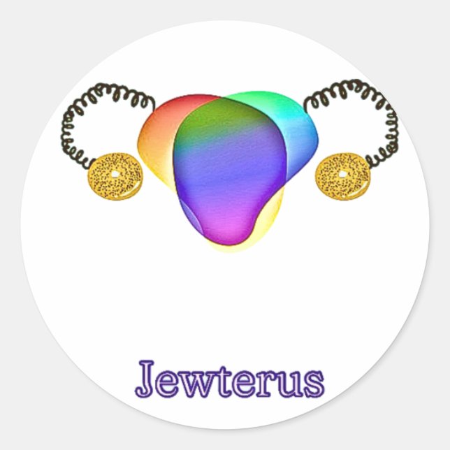Pegatina Redonda Gay Jewterus (Anverso)