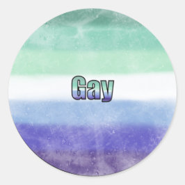 Pegatina Redonda Gay pride flag sticker