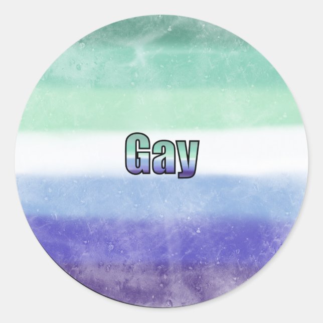 Pegatina Redonda Gay pride flag sticker (Anverso)