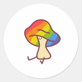 Pegatina Redonda Gay Pride Mushroom Sticker