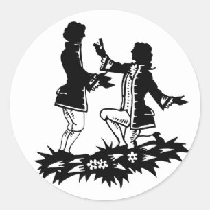 Pegatina Redonda Gay victoriano propone la silueta de Lover