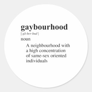 PEGATINA REDONDA GAYBOURHOOD