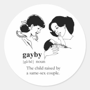 Pegatina Redonda GAYBY (Lesbiana)
