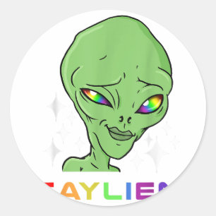Pegatina Redonda Gaylien Gay Alien por orgullo gay