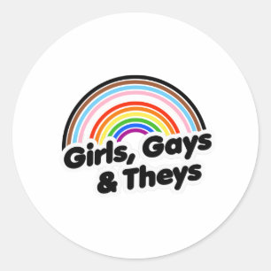 Pegatina Redonda Gays y teatros chicas