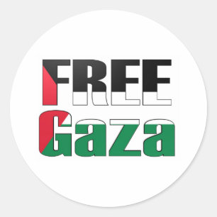 Pegatina Redonda Gaza libre