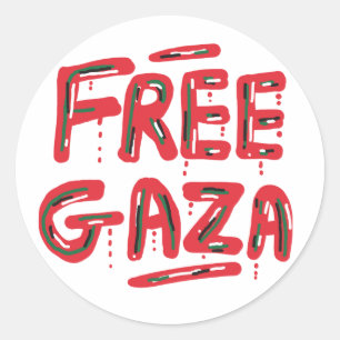 Pegatina Redonda Gaza libre
