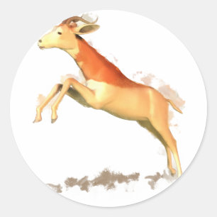 Pegatina Redonda Gazelle del Dama
