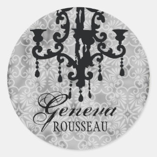 Pegatina Redonda GC | Vintage Chandelier Gris