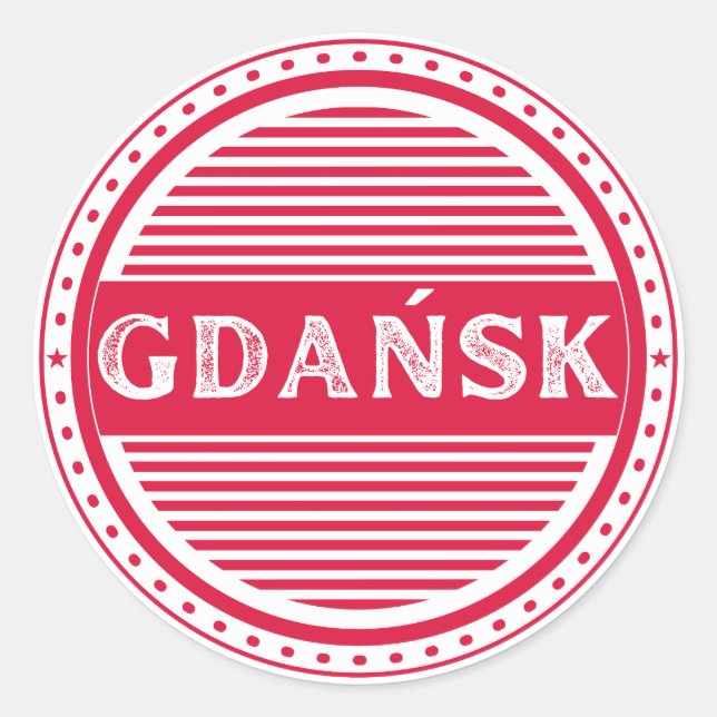 Pegatina Redonda Gdansk City Pride Emblem – Polish Identity (Anverso)