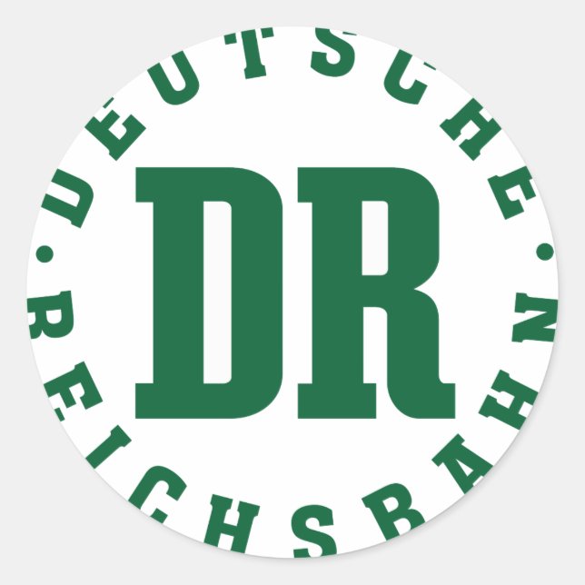 Pegatina Redonda GDR, DDR Railway/- Reichsbahn Alemán Sign (Anverso)