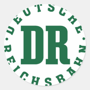 Pegatina Redonda GDR, DDR Railway/- Reichsbahn Alemán Sign