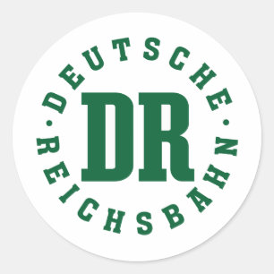 Pegatina Redonda GDR, DDR Railway/- Reichsbahn Alemán Sign