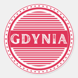 Pegatina Redonda Gdynia City Pride Emblem – Polish Identity