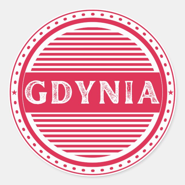 Pegatina Redonda Gdynia City Pride Emblem – Polish Identity (Anverso)