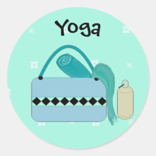 Pegatina Redonda Gear de yoga lindo