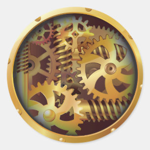PEGATINA REDONDA GEARS