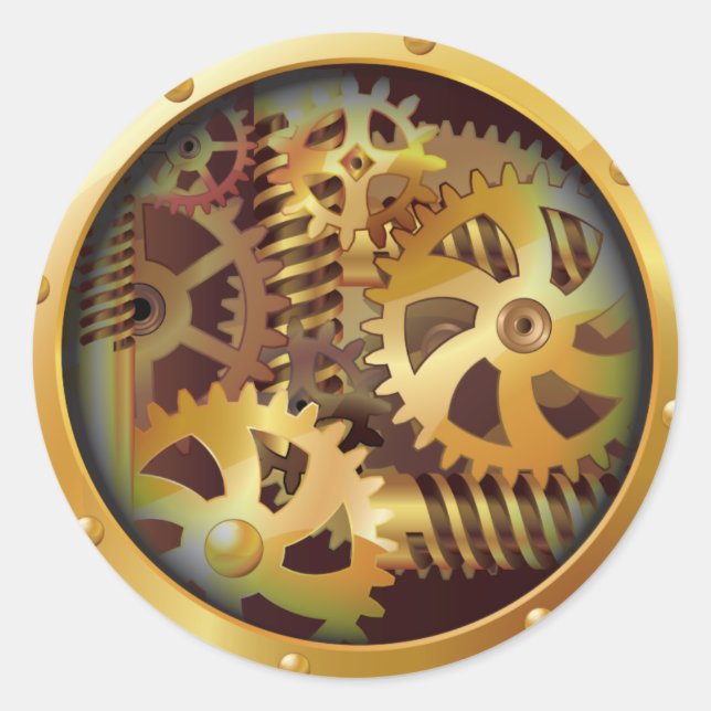 PEGATINA REDONDA GEARS (Anverso)