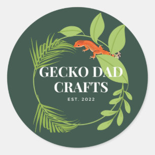Pegatina Redonda Gecko Dad Crafts