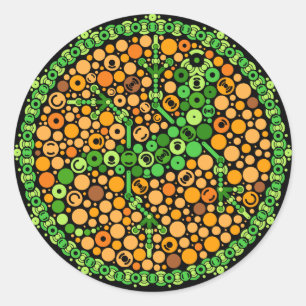 Pegatina Redonda Gecko inalámbrico, prueba de percepción de color,