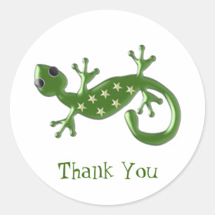 Pegatina Redonda Gecko Lizard Gracias