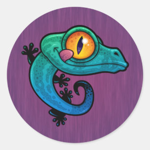 Pegatina Redonda Gecko, Personalizado colorido